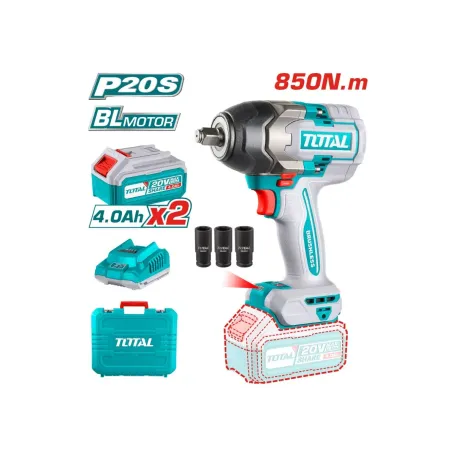 Հարվածային մանեկադարձիչ մարտկոցային TOTAL TIWLI2085 20Վ 850Նմ Հարվածային մանեկադարձիչ մարտկոցային TOTAL TIWLI2085 20Վ 850Նմ