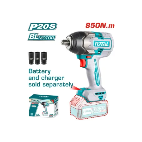 Հարվածային մանեկադարձիչ մարտկոցային TOTAL TIWLI20851 20Վ 850Նմ