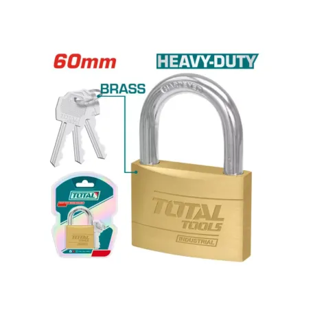 Կախովի կողպեք գերամուր արույրե 3 բանալի 60մմ TOTAL TLK32602