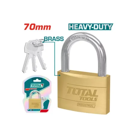 Կախովի կողպեք գերամուր արույրե 3 բանալի 70մմ TOTAL TLK32702