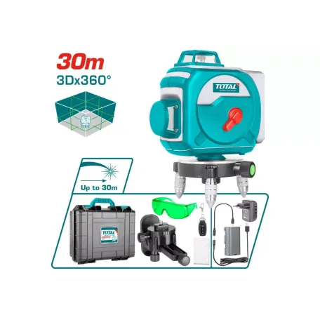 3D լազերային հարթաչափ կանաչ գծերով 5000mAh TOTAL TLL255267 3D լազերային հարթաչափ կանաչ գծերով 5000mAh TOTAL TLL255267