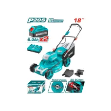 Խոտհնձիչ մարտկոցային 40Վ (2x20Վ) 460մմ (2 մարտկոցով, լիցքավորիչով) TOTAL TLMLI20182 Խոտհնձիչ մարտկոցային 40Վ (2x20Վ) 460մմ (2 մարտկոցով, լիցքավորիչով) TOTAL TLMLI20182