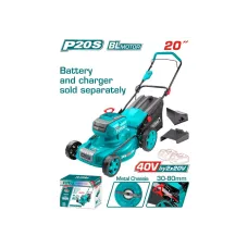 Խոտհնձիչ մարտկոցային 40Վ (2x20Վ) 510մմ TOTAL TLMLI4020 Խոտհնձիչ մարտկոցային 40Վ (2x20Վ) 510մմ TOTAL TLMLI4020