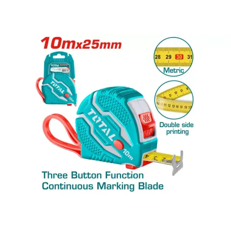 Չափիչ ժապավեն 10մx25մմ TOTAL TMT126101M