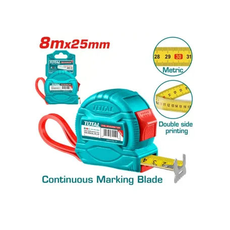 Չափիչ ժապավեն 8մx25մմ TOTAL TMT34825M