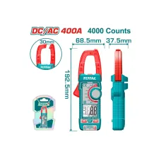 Թվային հոսաքաչափիչ աքցան հաստատուն-փոփոխական հոսանքի 400Ա TOTAL TMT762002