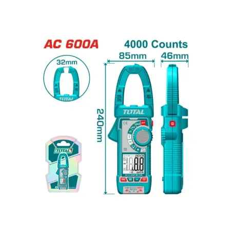 Թվային հոսաքաչափիչ աքցան փոփոխական հոսանքի 600Ա TOTAL TMT766001