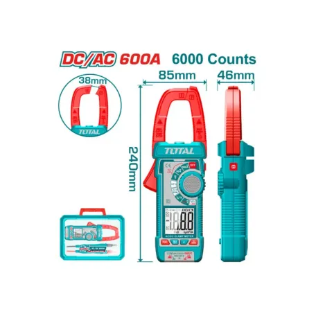 Թվային հոսաքաչափիչ աքցան հաստատուն-փոփոխական հոսանքի 600Ա TOTAL TMT766002