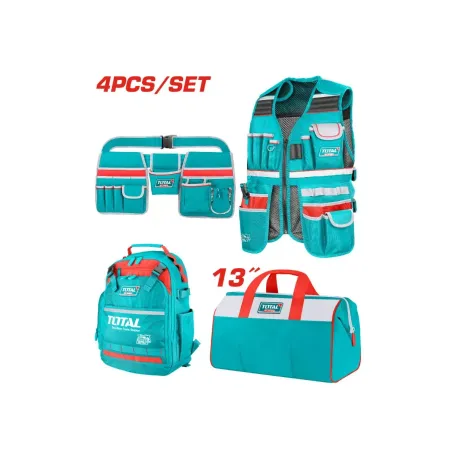 Բաճկոնի և պայուսակների հավաքածու (4 հատ) գործիքների համար TOTAL TOS230908