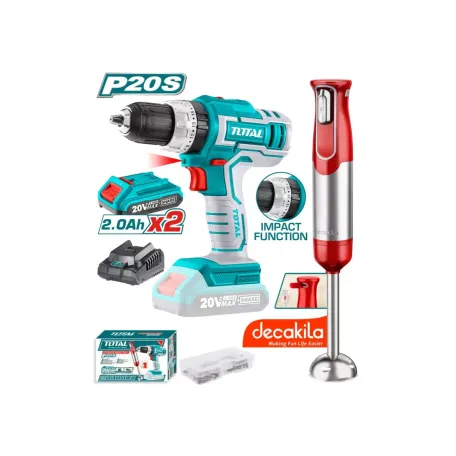 Կոմբո հավաքածու. պտուտակադարձիչ (TIDLI20031) 2 մարտկոցով, հարիչ (KMJB023R) TOTAL TOSLI22112