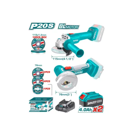 ԱՀՄ մարտկոցային և փոքր կտրող գործիք TOTAL TOSLI2211415 20Վ 76մմ ԱՀՄ մարտկոցային և փոքր կտրող գործիք TOTAL TOSLI2211415 20Վ 76մմ