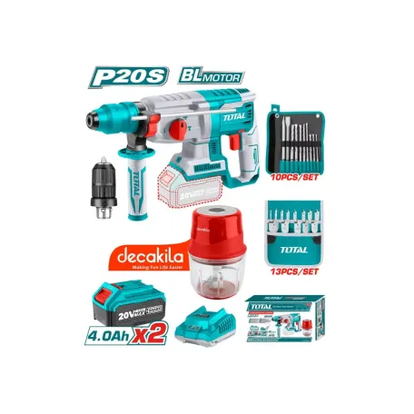 Կոմբո հավաքածու մարտկոցային. հորատիչ 20Վ, մանրացնող սարք TOTAL TOSLI23031