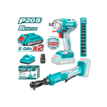 Կոմբո հավաքածու մարտկոցային․ հարվածային մանեկադարձիչ և ճռիկ TOTAL TOSLI23043