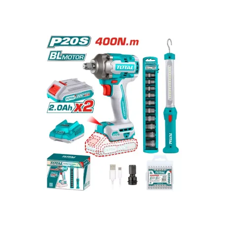 Մարտկոցային գործիքների հավաքածու (TIWLI2040 + TWLI35261) TOTAL TOSLI23048 (2 կտոր) Մարտկոցային գործիքների հավաքածու (TIWLI2040 + TWLI35261) TOTAL TOSLI23048 (2 կտոր)