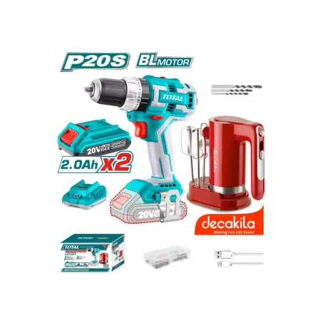 Կոմբո հավաքածու. պտուտակադարձիչ (TIDLI20608) 2 մարտկոցով, հարիչ (KMMX006R) TOTAL TOSLI23062