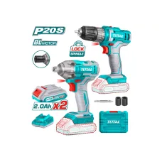 Կոմբո հավաքածու մարտկոցային պտուտակադարձիչ և հարվածային մանեկադարձիչ TOTAL TOSLI230702