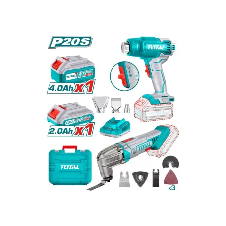 Կոմբո հավաքածու մարտկոցային. տեխնիկական ֆեն, ռենովատոր (2 մարտկոցով, լիցքավորիչով) TOTAL TOSLI230705 Կոմբո հավաքածու մարտկոցային. տեխնիկական ֆեն, ռենովատոր (2 մարտկոցով, լիցքավորիչով) TOTAL TOSLI230705