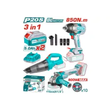 Մարտկոցային գործիքների հավաքածու TOTAL TOSLI240789 (3 կտոր)