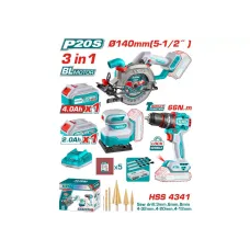 Մարտկոցային գործիքների հավաքածու TOTAL TOSLI241193 (3 կտոր)