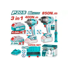 Մարտկոցային գործիքների հավաքածու TOTAL TOSLI241195 (3 կտոր)