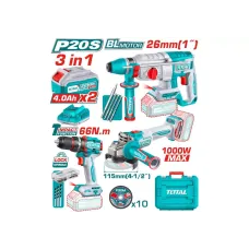 Մարտկոցային գործիքների հավաքածու TOTAL TOSLI241198 (3 կտոր)