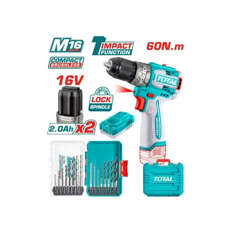 Հարվածային պտուտակադարձիչ մարտկոցային 16Վ 60Նմ TOTAL TOSLI241199