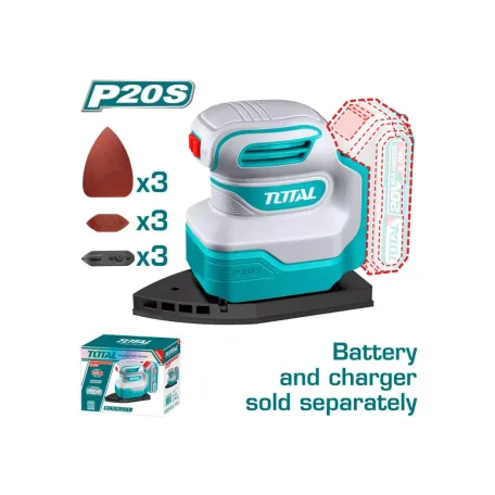 Էքսցենտրիկ հղկող մեքենա մարտկոցային 20Վ 12000պտ/ր TOTAL TPSLI2014