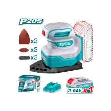 Էքսցենտրիկ հղկող մեքենա մարտկոցային (1 մարտկոց, 1 լիցքավորիչ) 20Վ 12000պտ/ր TOTAL TPSLI20141