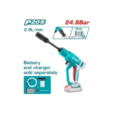 Բարձր ճնշման լվացող ատրճանակ 20Վ 24.8 բար TOTAL TPWLI2036 Բարձր ճնշման լվացող ատրճանակ 20Վ 24.8 բար TOTAL TPWLI2036