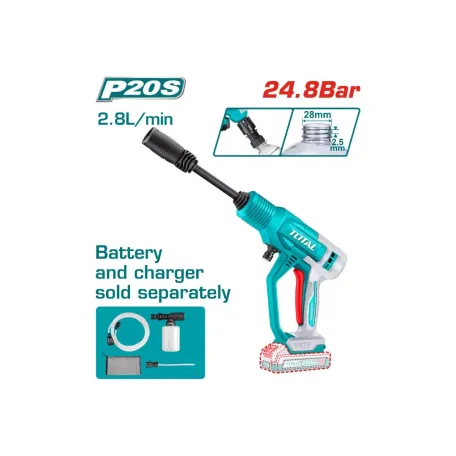 Բարձր ճնշման լվացող ատրճանակ 20Վ 24.8 բար TOTAL TPWLI2036