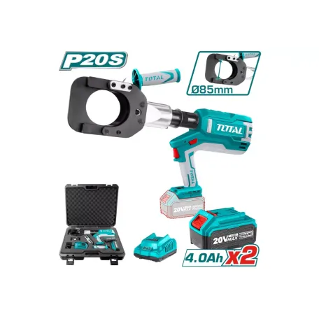 Մալուխի հիդրավլիկ կտրիչ մարտկոցային <85մմ (2 մարտկոցով, լիցքավորիչով) TOTAL TRCLI2002