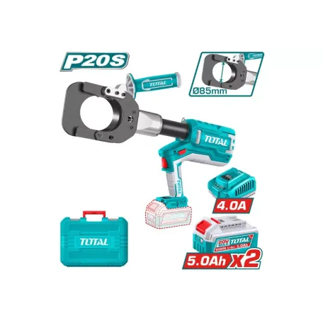 Մալուխի հիդրավլիկ կտրիչ մարտկոցային <85մմ (2 մարտկոցով, լիցքավորիչով) TOTAL TRCLI2005