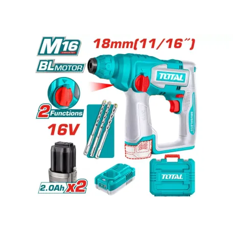 Հորատիչ մարտկոցային TOTAL TRHLI16168 16Վ 1.8Ջ