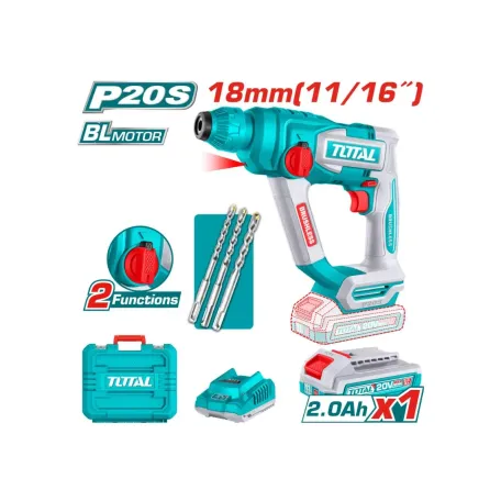 Հորատիչ մարտկոցային (1 մարտկոց, 1 լիցքավորիչ) 20Վ 1.8Ջ TOTAL TRHLI201881