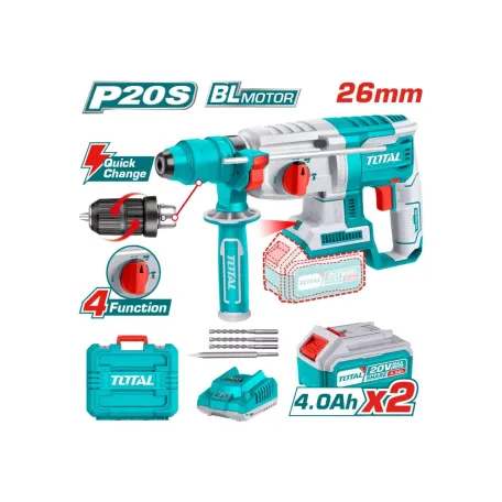 Հորատիչ մարտկոցային TOTAL TRHLI202289 20Վ 2Ջ SDS Plus