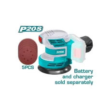 Հղկող մեքենա օրբիտալ մարտկոցային TOTAL TROSLI2001 20Վ 125մմ