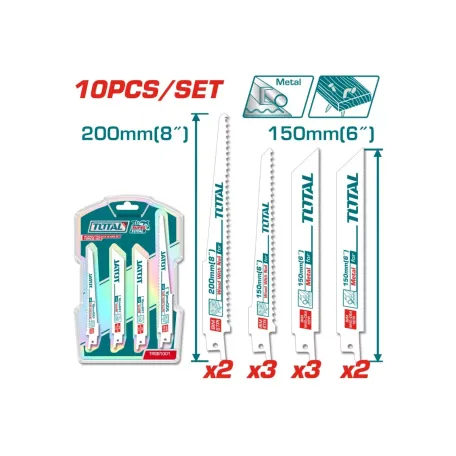 Նրբասղոցի սղոցների հավաքածու 10 հատ TOTAL TRSB1001