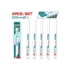 Սուսերավոր սղոցի դանակների հավաքածու 5 հատ փայտի համար 225մմ TOTAL TRSB1111DF