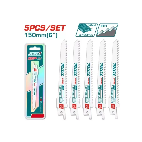 Մխոցային սղոցի սայրերի հավաքածու TOTAL TRSB611D 150մմ