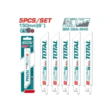 Սուսերավոր սղոցի դանակների հավաքածու 5 հատ մետաղի համար 150մմ TOTAL TRSB922EF