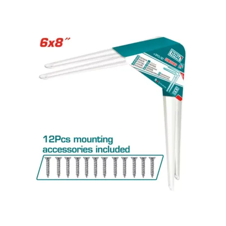 Դարակի նեցուկների հավաքածու 6x8” TOTAL TSB10608