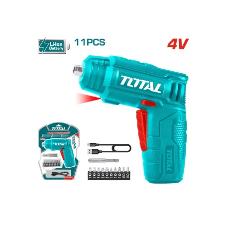 Պտուտակահան մարտկոցային 4Վ 4Նմ (11 աքսեսուարով) TOTAL TSDLI0402