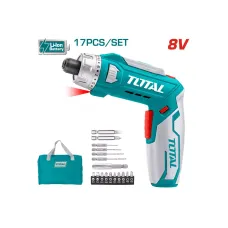 Պտուտակահան մարտկոցային 8Վ 6Նմ (17 աքսեսուարով) TOTAL TSDLI0801
