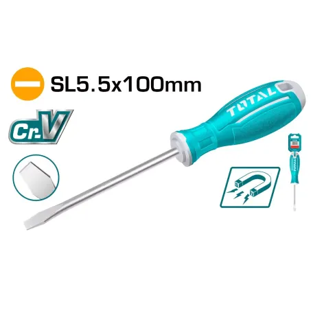 Տափակ պտուտակահան SL5.5x100մմ TOTAL TSDRSSL5100