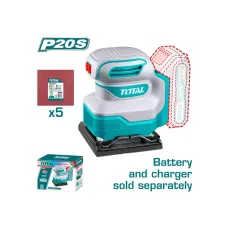 Էքսցենտրիկ հղկող մեքենա մարտկոցային 20Վ 110x100մմ TOTAL TSHSLI2014