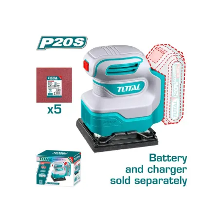 Էքսցենտրիկ հղկող մեքենա մարտկոցային 20Վ 110x100մմ TOTAL TSHSLI2014