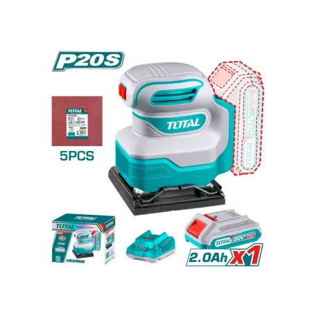 Հղկող մեքենա վիբրացիոն մարտկոցային TOTAL TSHSLI20141 20Վ 110x100մմ