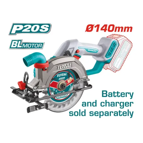 Սկավառակային սղոց մարտկոցային TOTAL TSLI1402 20Վ 140մմ