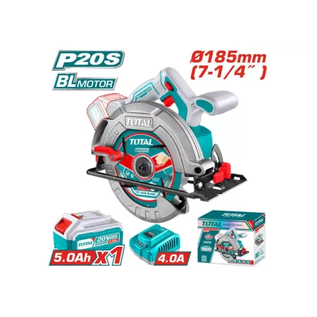 Սկավառակային սղոց մարտկոցային TOTAL TSLI18513 20Վ 185մմ