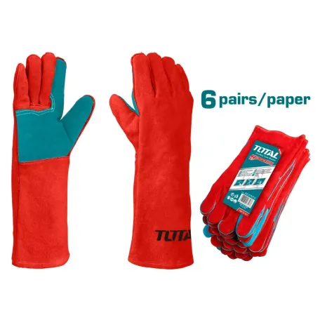 Աշխատանքային ձեռնոց կաշվե եռակցման երկար TOTAL TSP15161